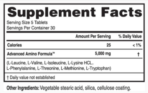 Advanced Amino Formula Supplement Facts
