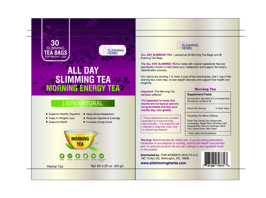 All Day Slimming Tea Supplement Fact -1