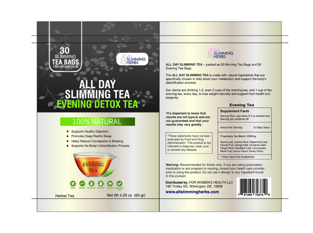 All Day Slimming Tea Supplement Fact -2