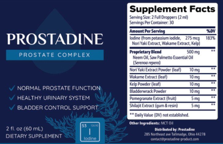Prostadine supplement facts