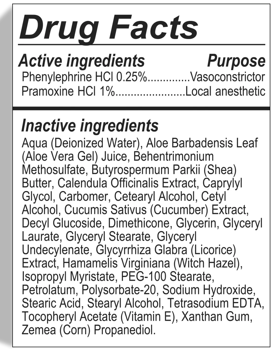 Simple H Supplement Fact