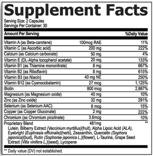 Xetina 20 Supplement Fact