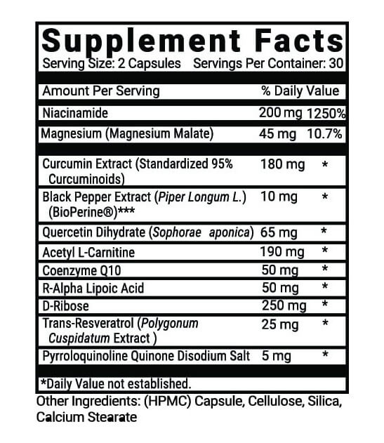 Advanced Mitochondrial Formula Supplement facts