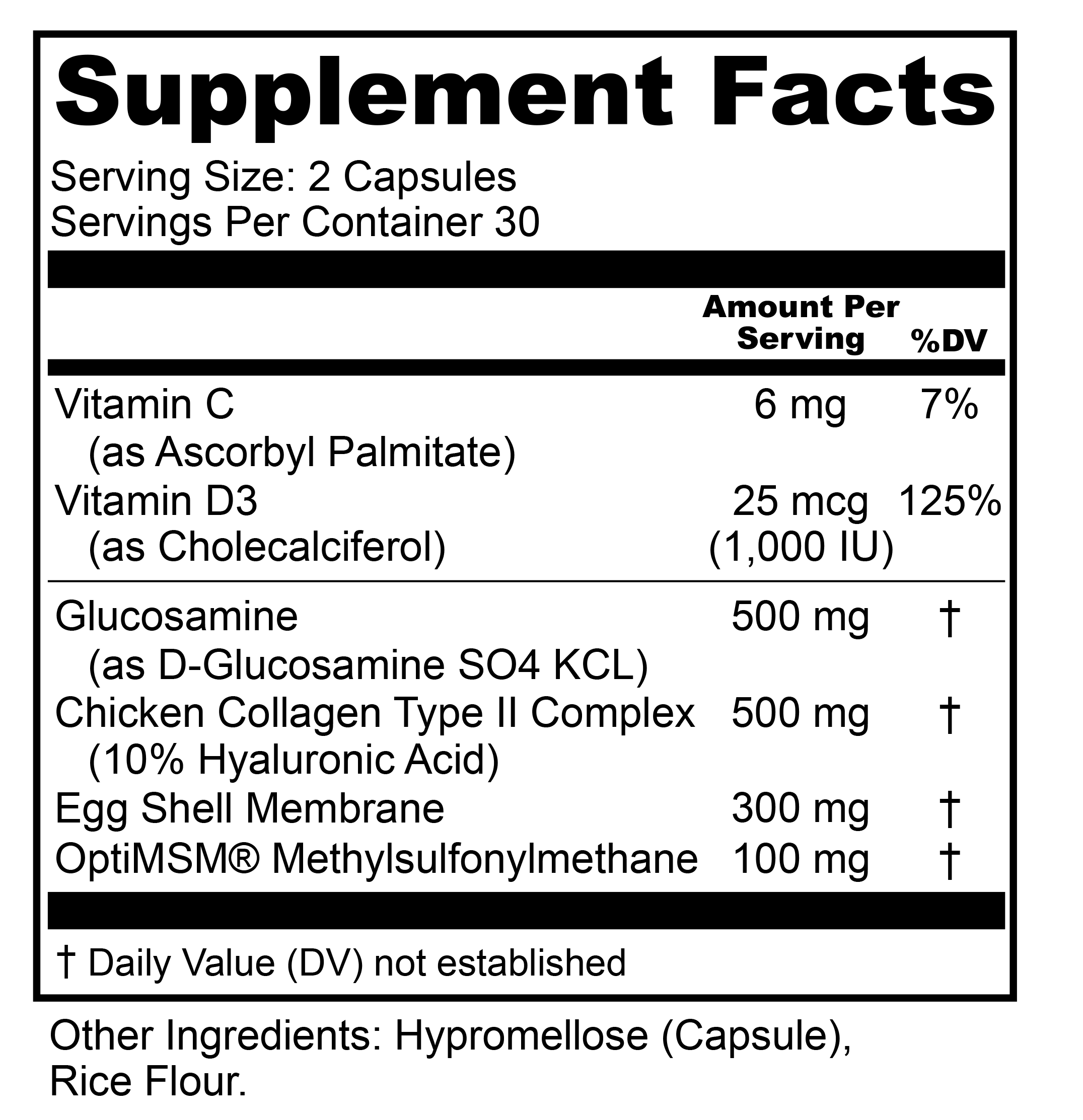 Cartilage Revive + Supplement Fact
